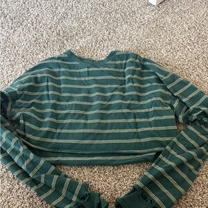 Joah Brown Teal Striped Top